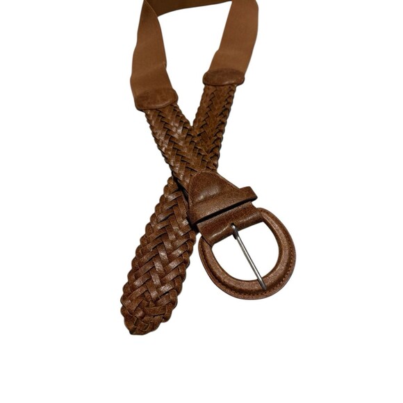 Elastic And Braided Belt Light Brown Stretch - Picture 2 of 2
